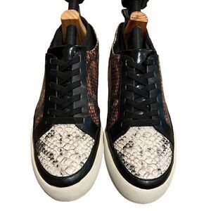 27Edit Naturalizer Valarie Leather Snake Print Sneaker Shoes Womens Size 9M